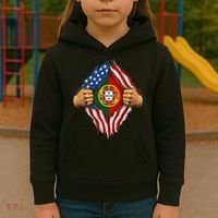 Super Hero American Portuguese Pride Combo Flag Kids Hoodie thumb 3
