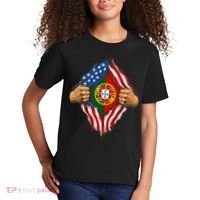 Super Hero American Portuguese Pride Combo Flag Kids T-Shirt thumb 2