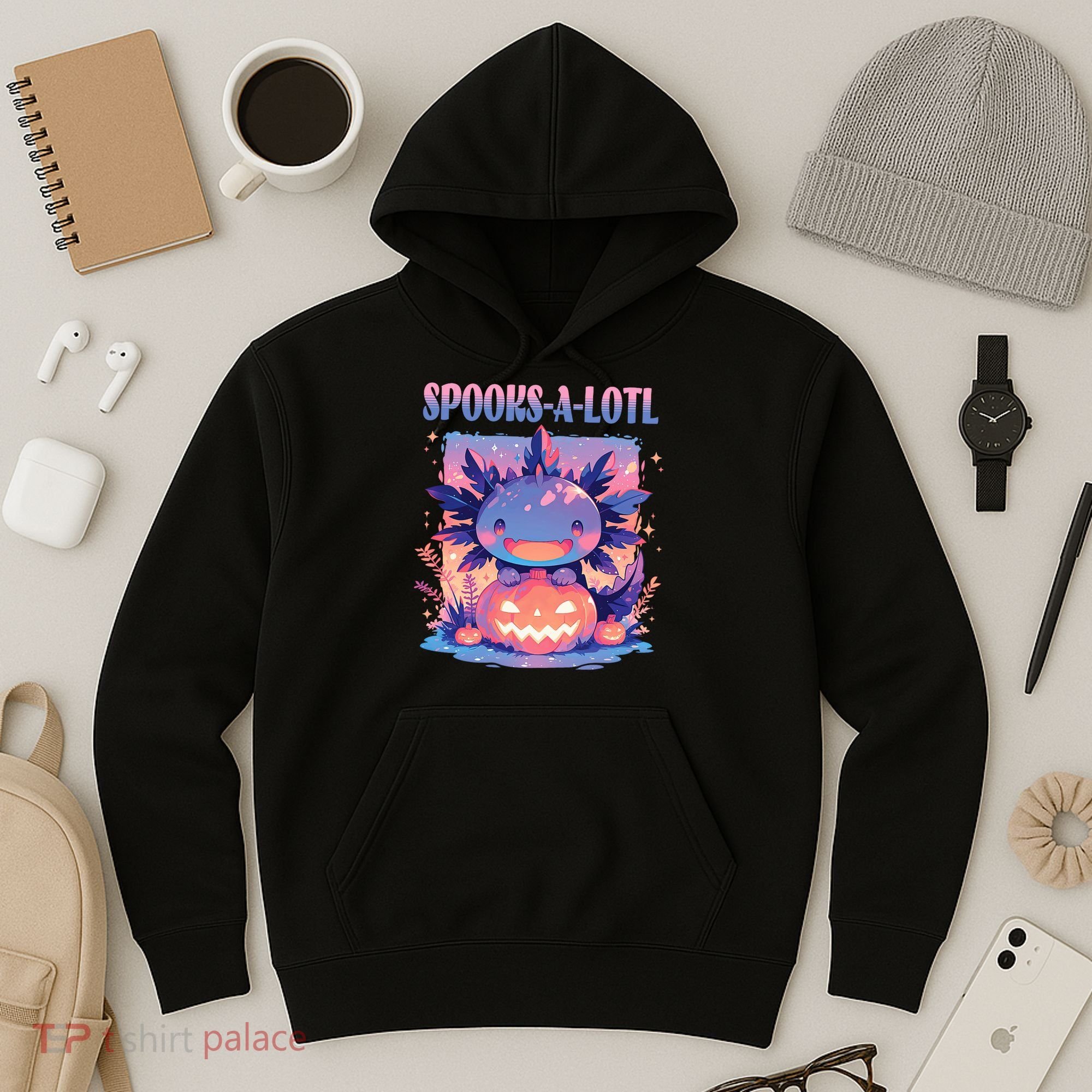 Spooks-A-Lotl Halloween Axolotl Hoodie
