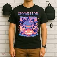 Spooks-A-Lotl Halloween Axolotl T-Shirt thumb 6