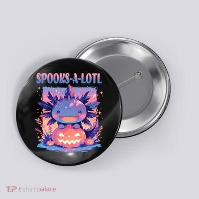Spooks-A-Lotl Halloween Axolotl Button