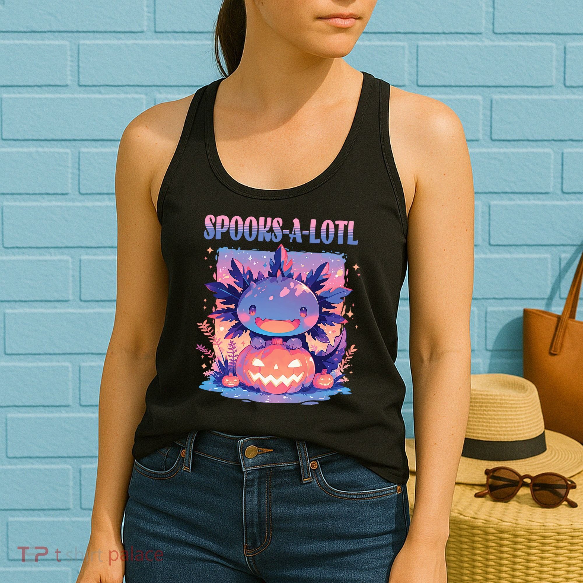 Spooks-A-Lotl Halloween Axolotl Women's Tank Top
