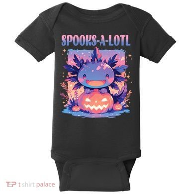 Spooks-A-Lotl Halloween Axolotl Baby Bodysuit