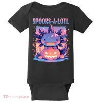 Spooks-A-Lotl Halloween Axolotl Baby Bodysuit thumb 0