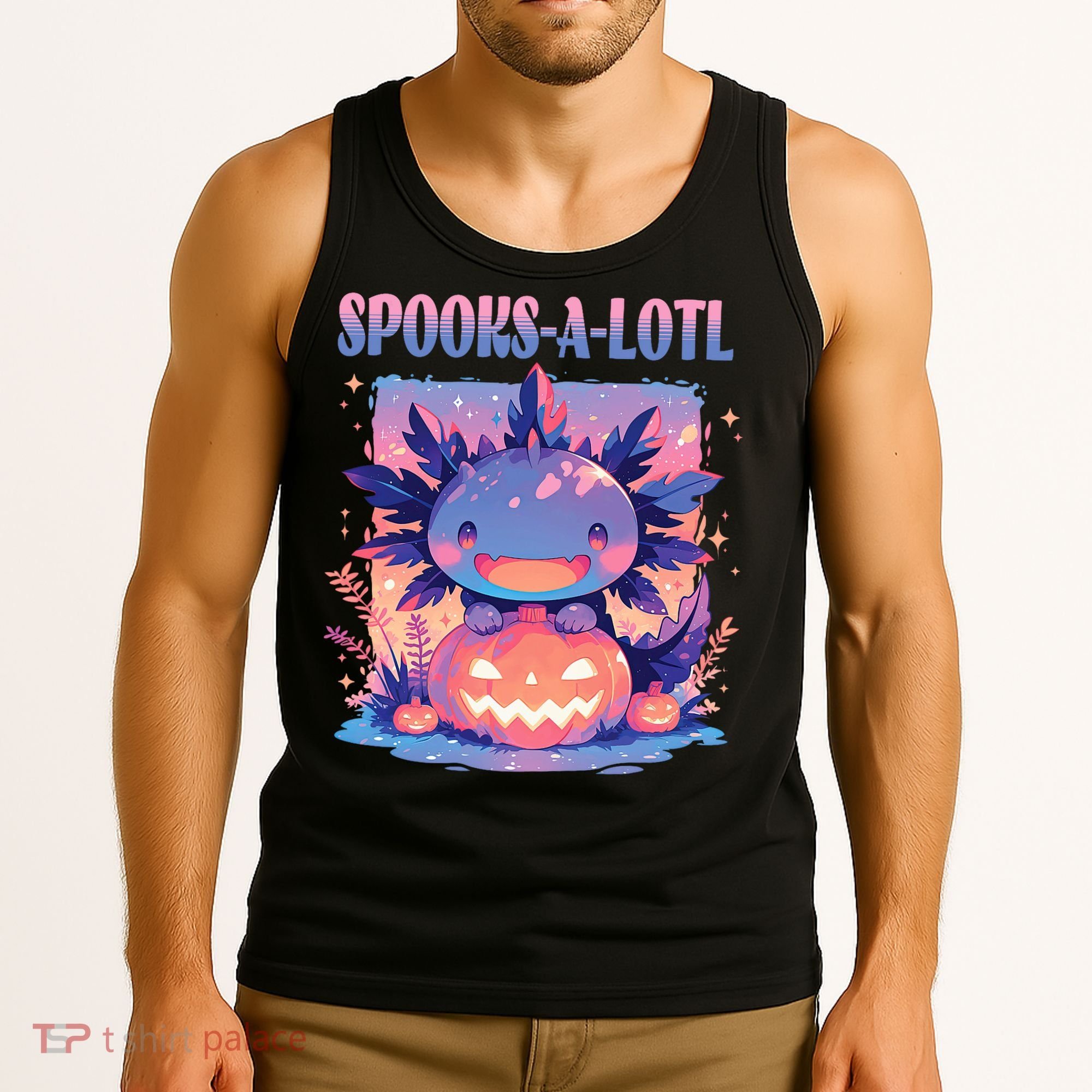 Spooks-A-Lotl Halloween Axolotl Tank Top