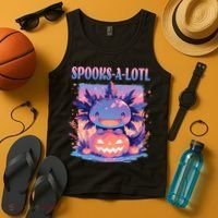 Spooks-A-Lotl Halloween Axolotl Tank Top thumb 4