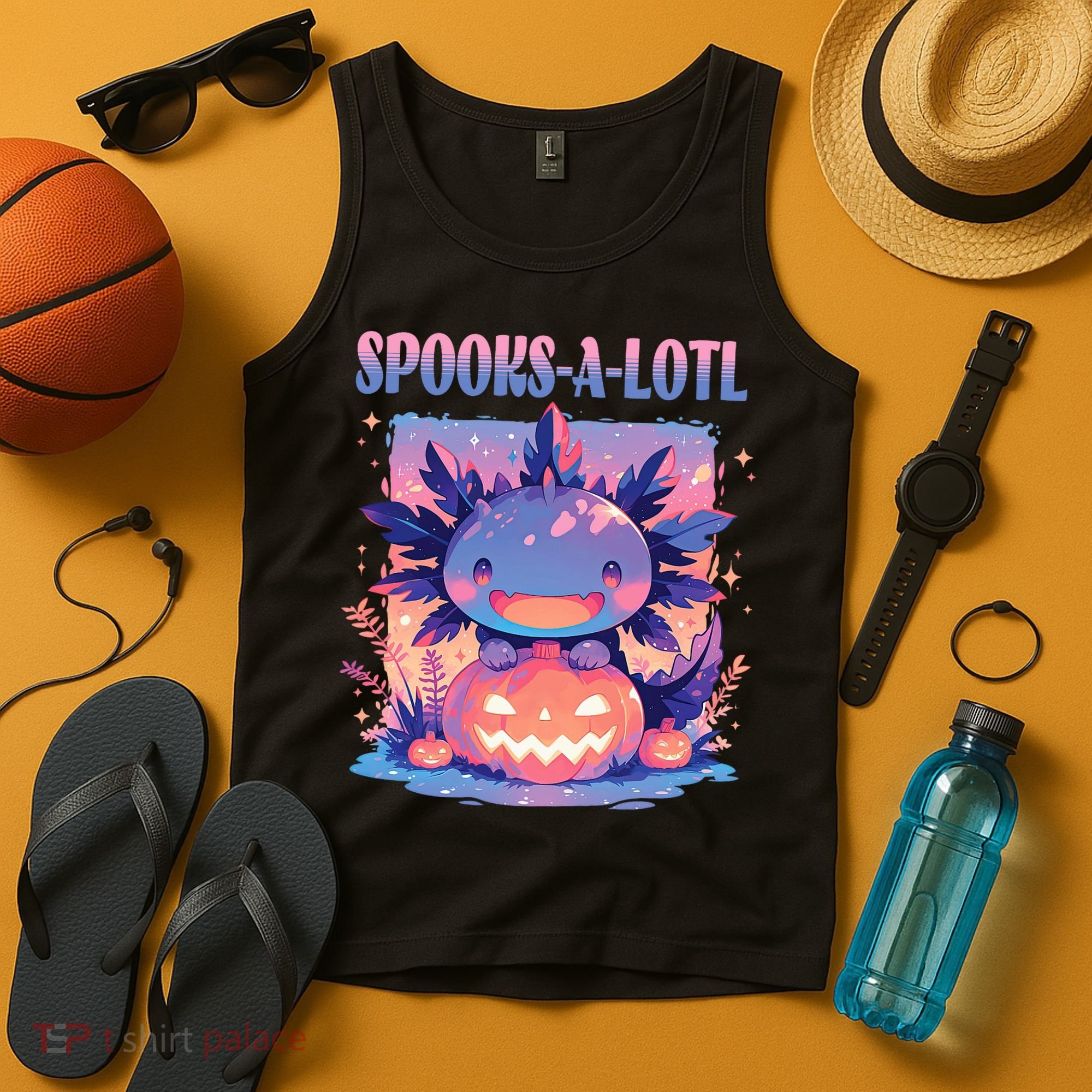 Spooks-A-Lotl Halloween Axolotl Tank Top
