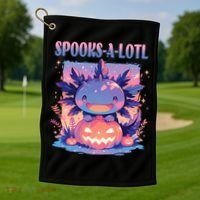 Spooks-A-Lotl Halloween Axolotl Golf Towel thumb 1