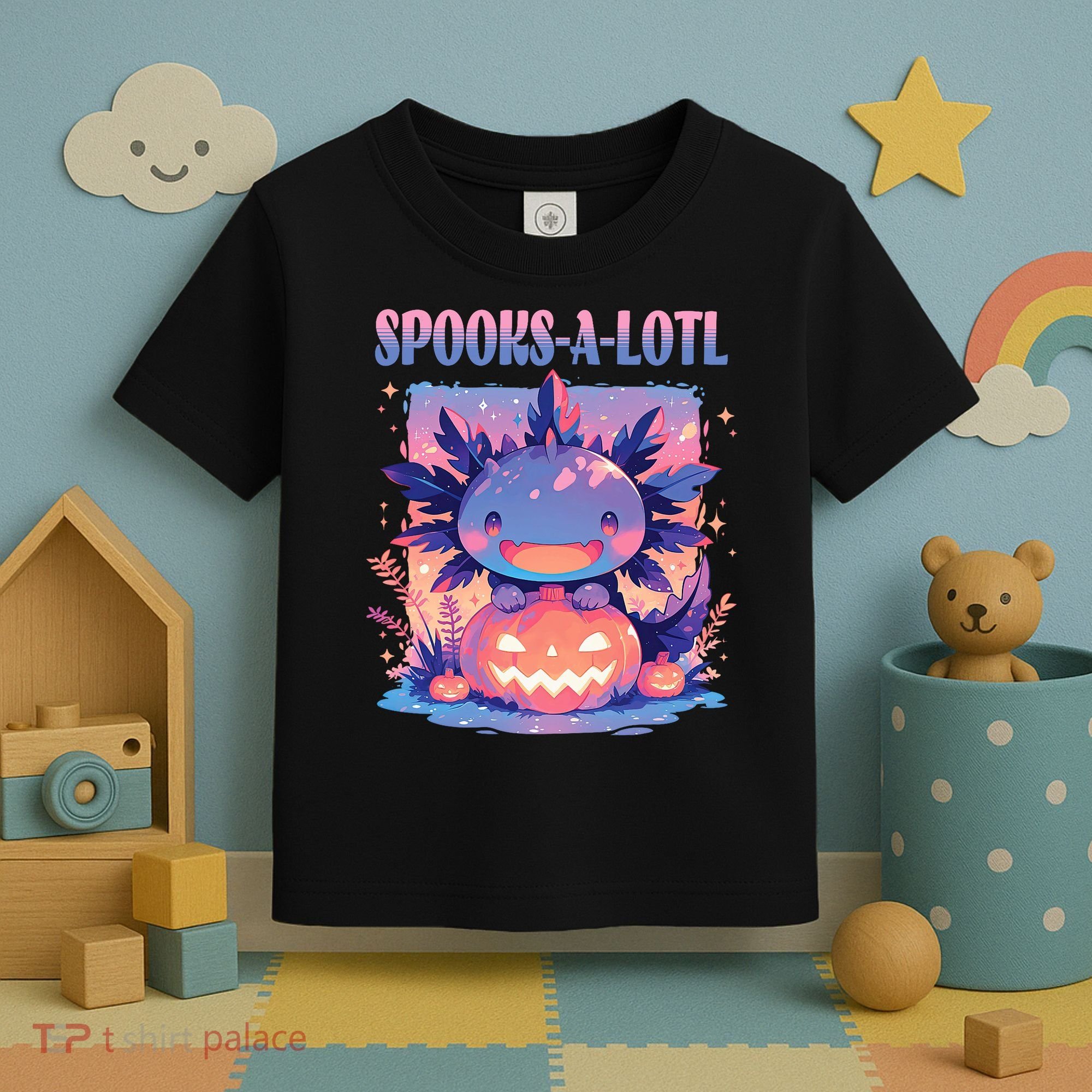 Spooks-A-Lotl Halloween Axolotl Toddler T-Shirt