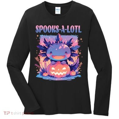 Spooks-A-Lotl Halloween Axolotl Women's Long Sleeve Shirt