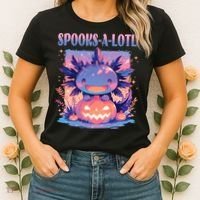 Spooks-A-Lotl Halloween Axolotl Women's T-Shirt thumb 2