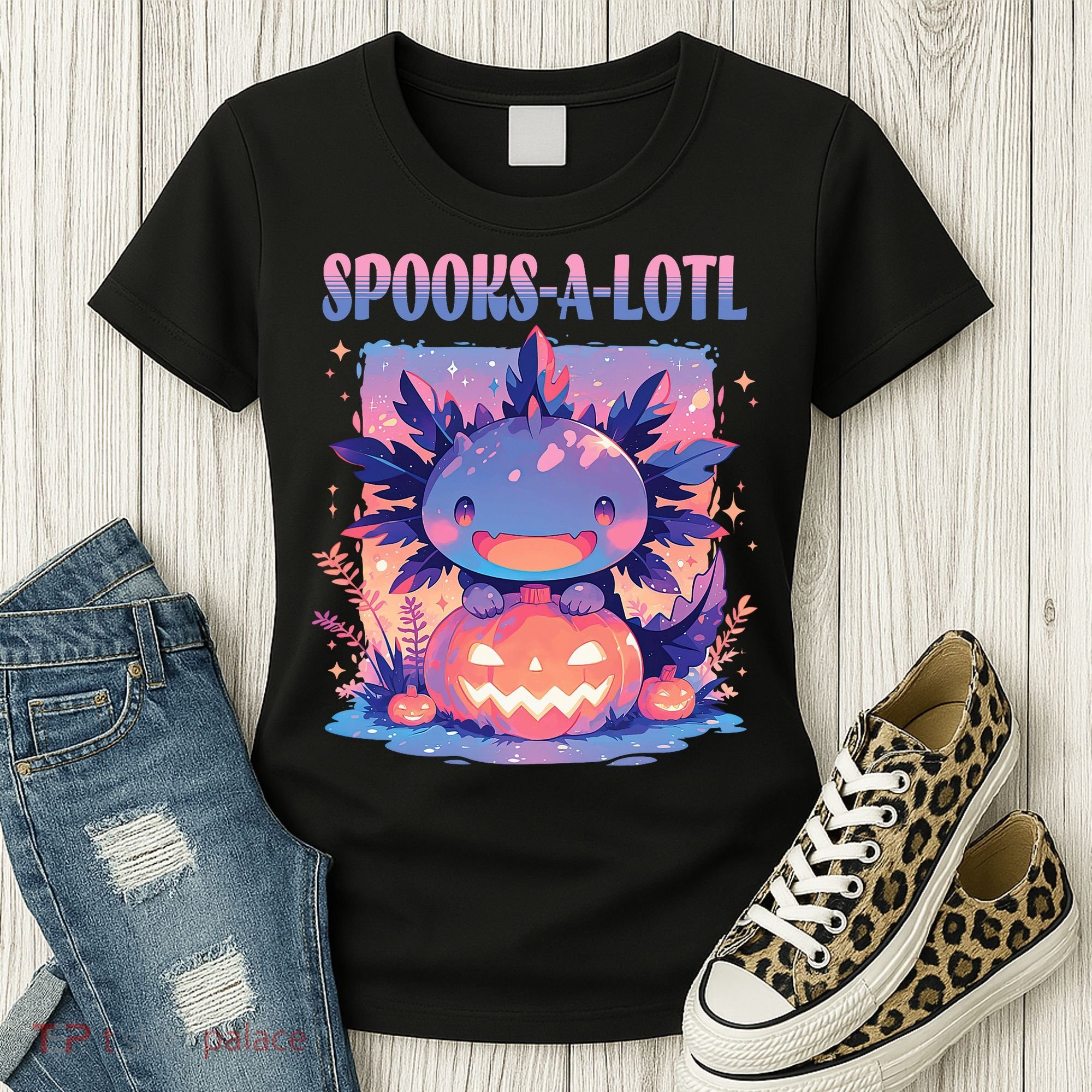 Spooks-A-Lotl Halloween Axolotl Women's T-Shirt