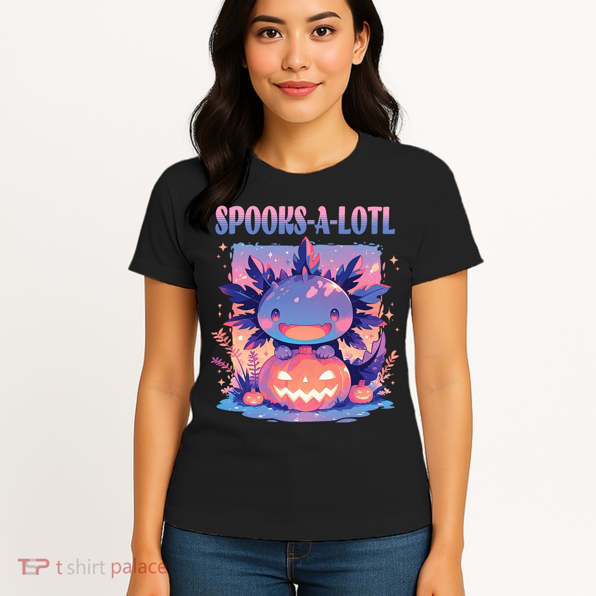 Spooks-A-Lotl Halloween Axolotl Women's T-Shirt