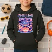 Spooks-A-Lotl Halloween Axolotl Kids Hoodie thumb 2