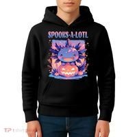 Spooks-A-Lotl Halloween Axolotl Kids Hoodie thumb 4
