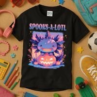 Spooks-A-Lotl Halloween Axolotl Kids T-Shirt thumb 3