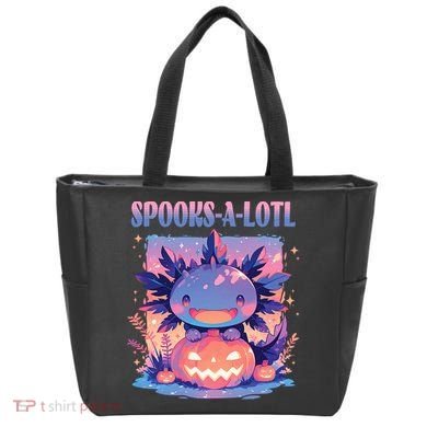 Spooks-A-Lotl Halloween Axolotl Tote Bag