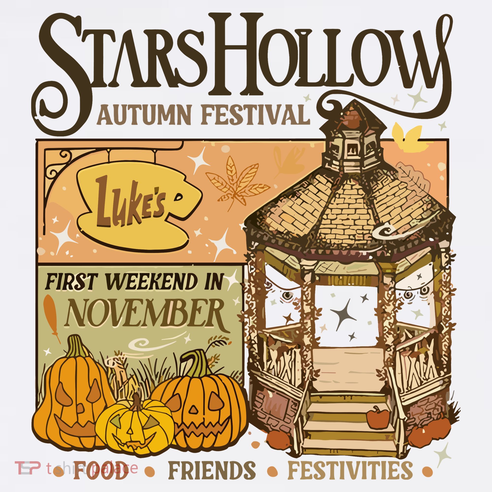 Stars Hollow Autumn Festival Food Friends Festivities T-Shirt