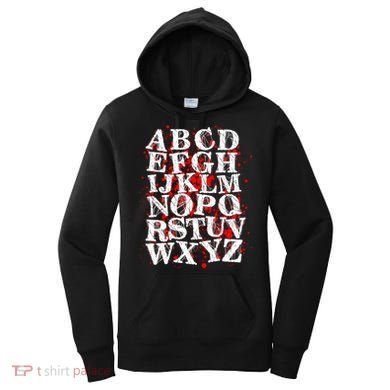Spooky Halloween Alphabet Letters Women's Hoodie