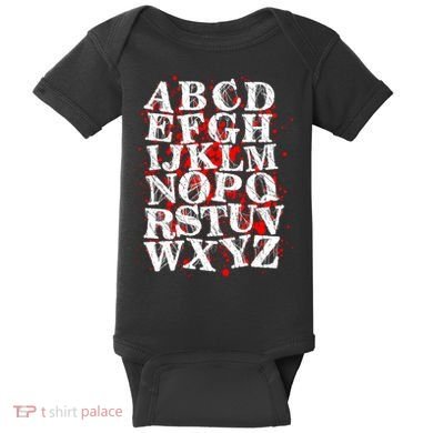 Spooky Halloween Alphabet Letters Baby Bodysuit