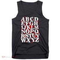 Spooky Halloween Alphabet Letters Tank Top thumb 0