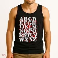 Spooky Halloween Alphabet Letters Tank Top thumb 3