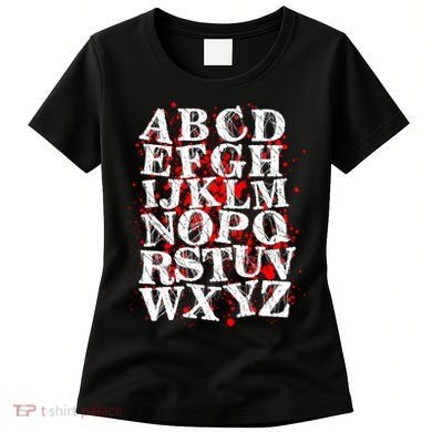 Spooky Halloween Alphabet Letters Women's T-Shirt