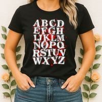 Spooky Halloween Alphabet Letters Women's T-Shirt thumb 2
