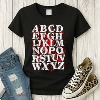 Spooky Halloween Alphabet Letters Women's T-Shirt thumb 3