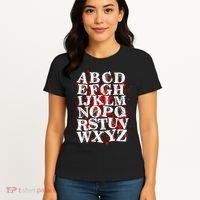 Spooky Halloween Alphabet Letters Women's T-Shirt thumb 4