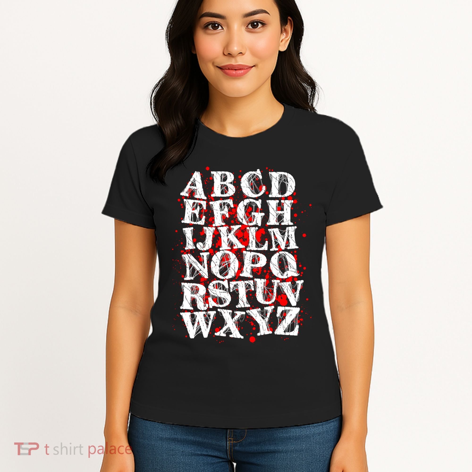 Spooky Halloween Alphabet Letters Women's T-Shirt
