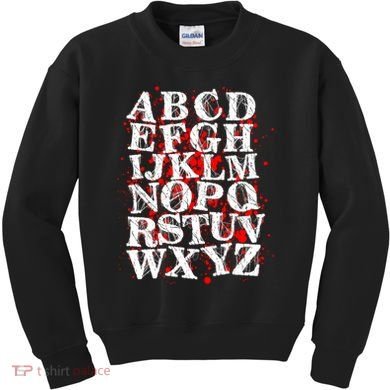 Spooky Halloween Alphabet Letters Kids Sweatshirt