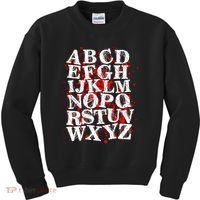 Spooky Halloween Alphabet Letters Kids Sweatshirt thumb 0