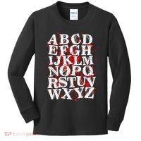 Spooky Halloween Alphabet Letters Kids Long Sleeve Shirt thumb 0