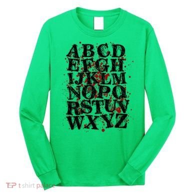 Spooky Halloween Alphabet Letters Long Sleeve Shirt