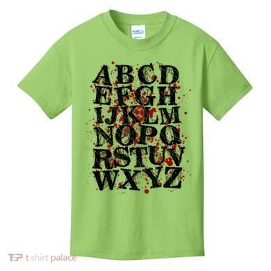 Spooky Halloween Alphabet Letters Kids T-Shirt