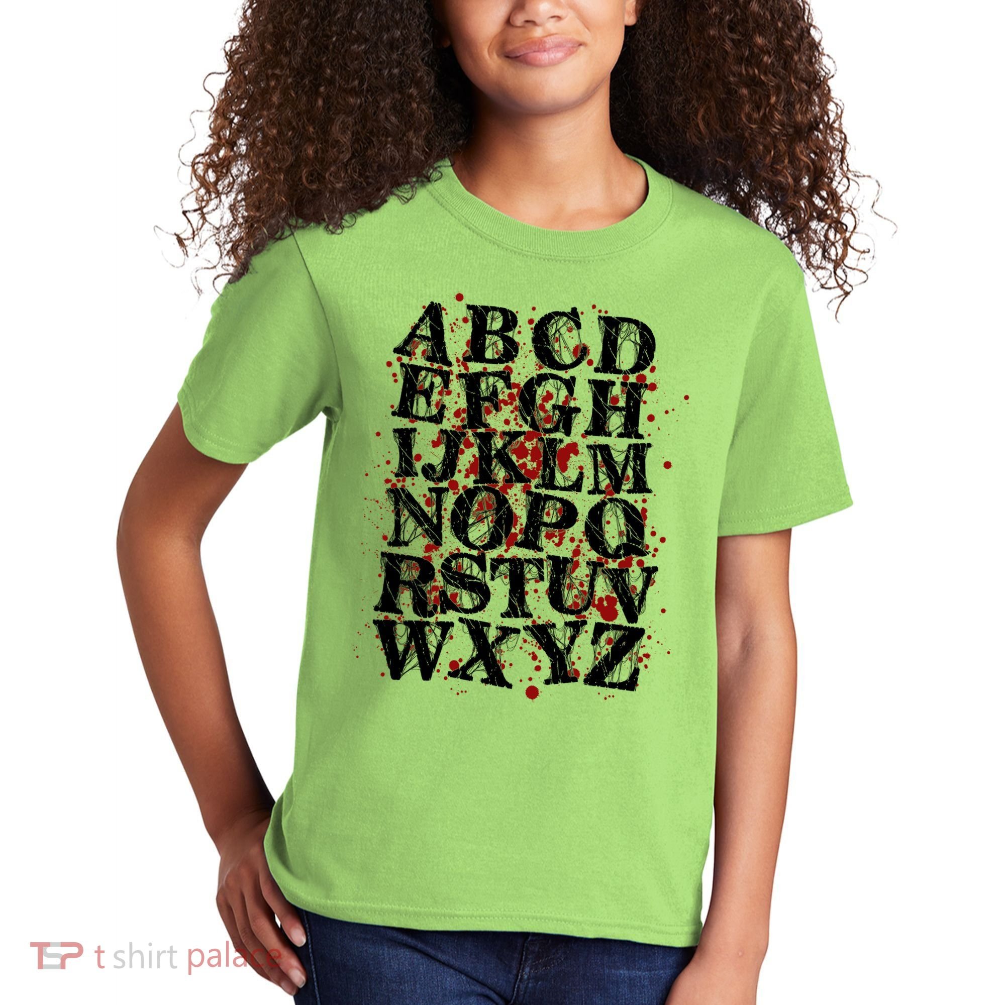Spooky Halloween Alphabet Letters Kids T-Shirt