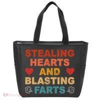Stealing Hearts And Blasting Farts Funny Valentines Day Tote Bag thumb 0