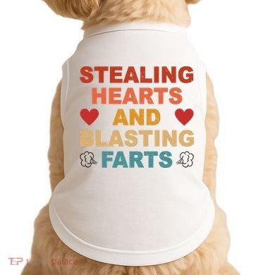 Stealing Hearts And Blasting Farts Funny Valentines Day Doggie Tank