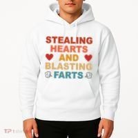 Stealing Hearts And Blasting Farts Funny Valentines Day Hoodie thumb 2