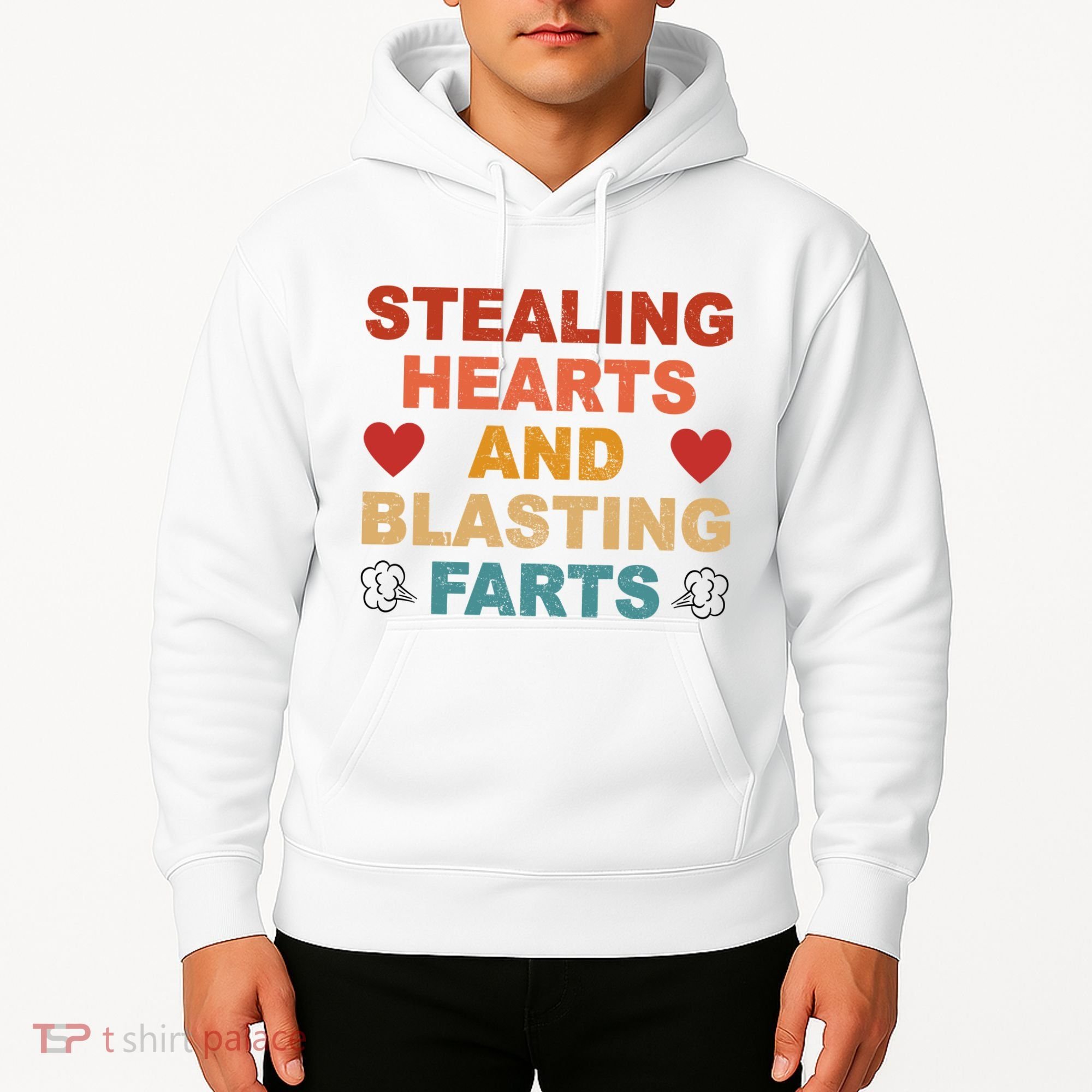 Stealing Hearts And Blasting Farts Funny Valentines Day Hoodie