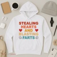 Stealing Hearts And Blasting Farts Funny Valentines Day Hoodie thumb 3
