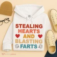 Stealing Hearts And Blasting Farts Funny Valentines Day Hoodie thumb 4