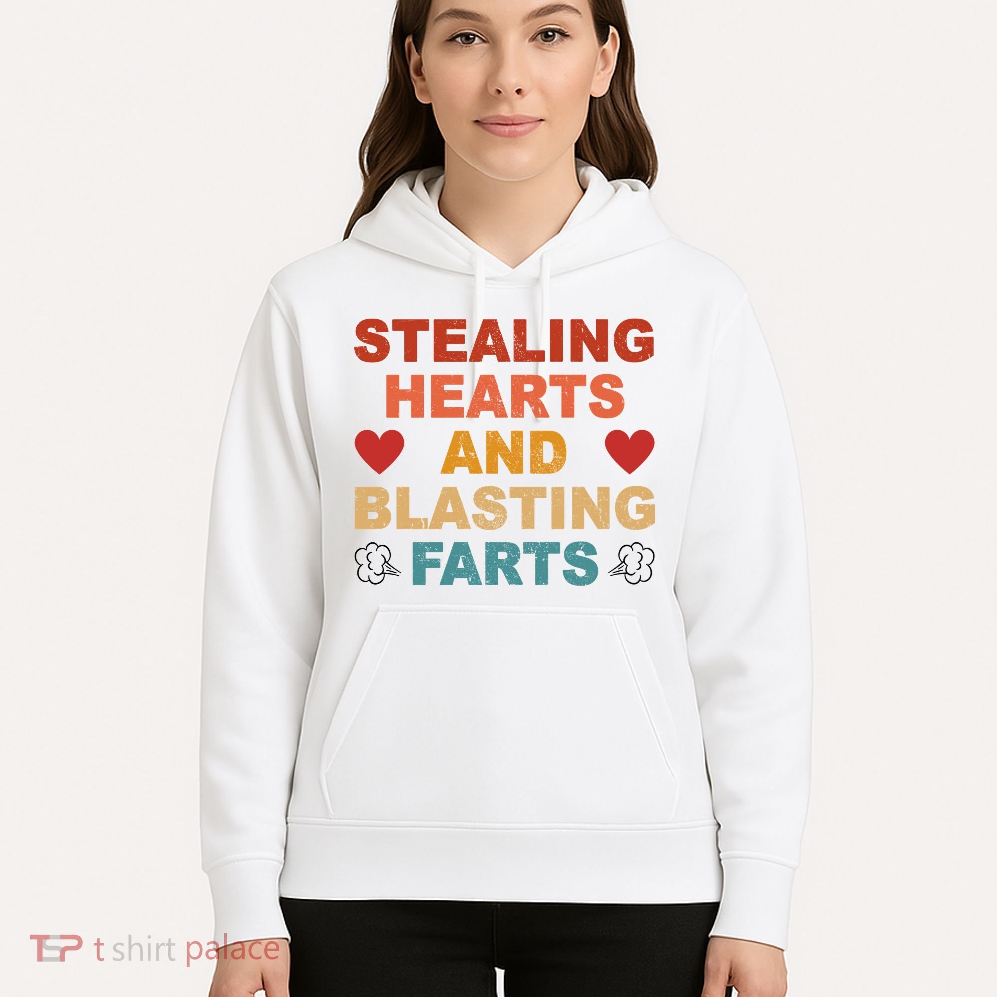Stealing Hearts And Blasting Farts Funny Valentines Day Hoodie