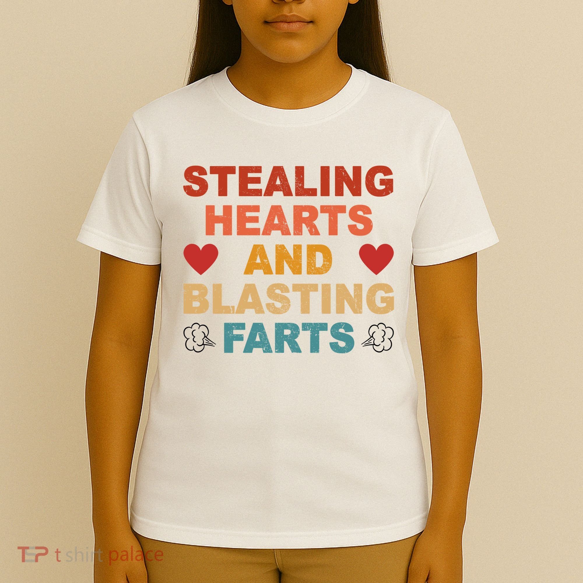 Stealing Hearts And Blasting Farts Funny Valentines Day T-Shirt