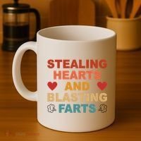 Stealing Hearts And Blasting Farts Funny Valentines Day Coffee Mug thumb 4