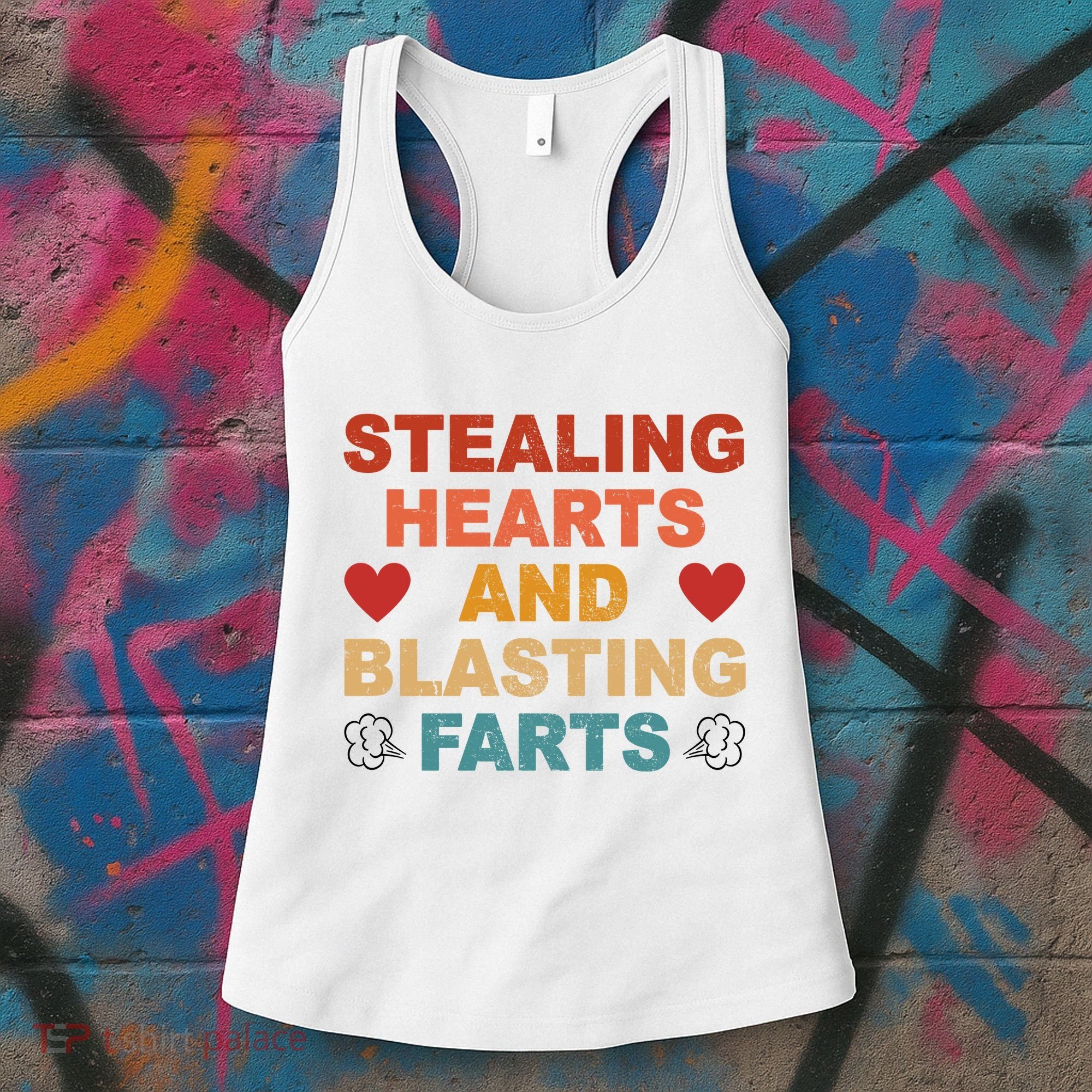 Stealing Hearts And Blasting Farts Funny Valentines Day Women's Tank Top