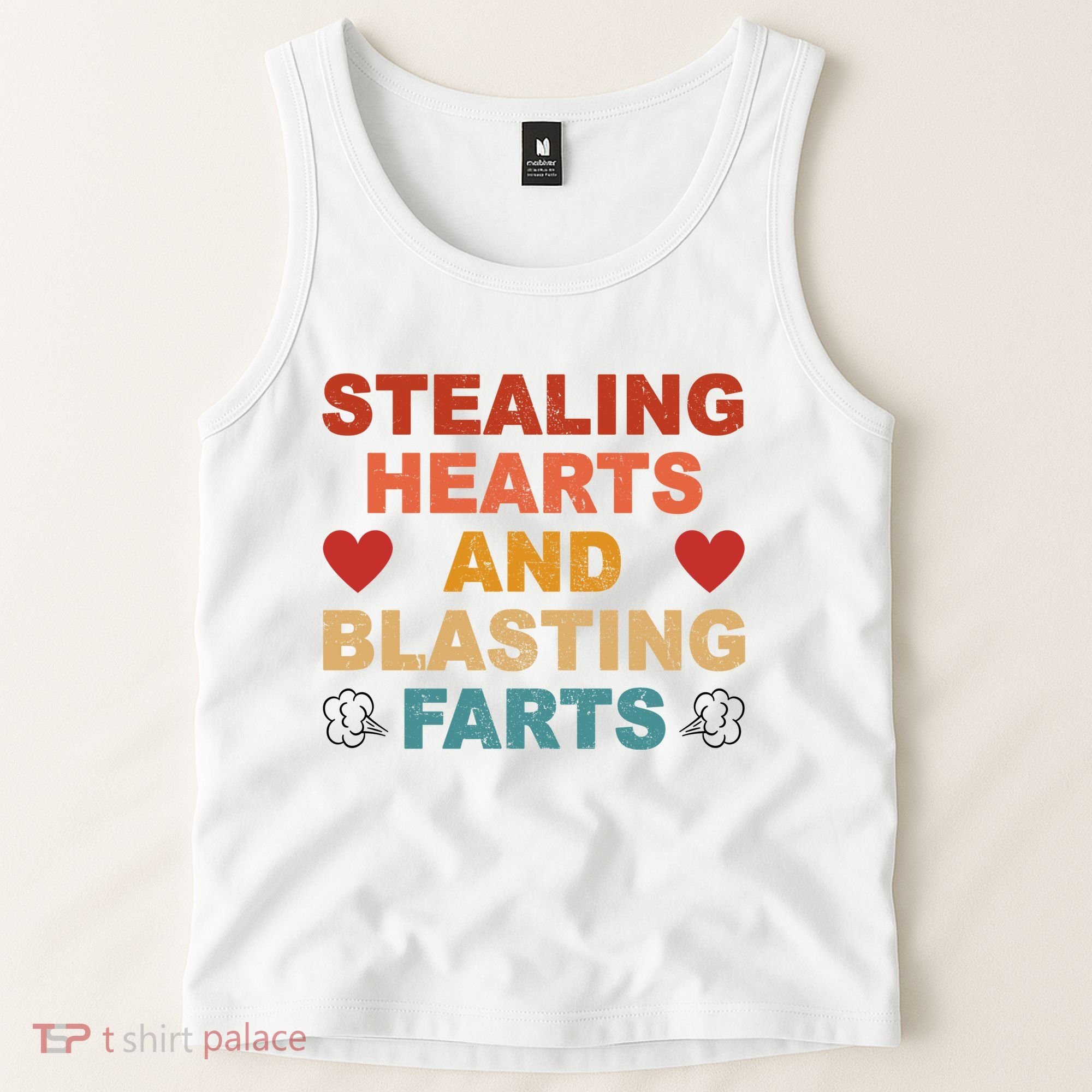 Stealing Hearts And Blasting Farts Funny Valentines Day Tank Top