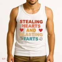 Stealing Hearts And Blasting Farts Funny Valentines Day Tank Top thumb 3