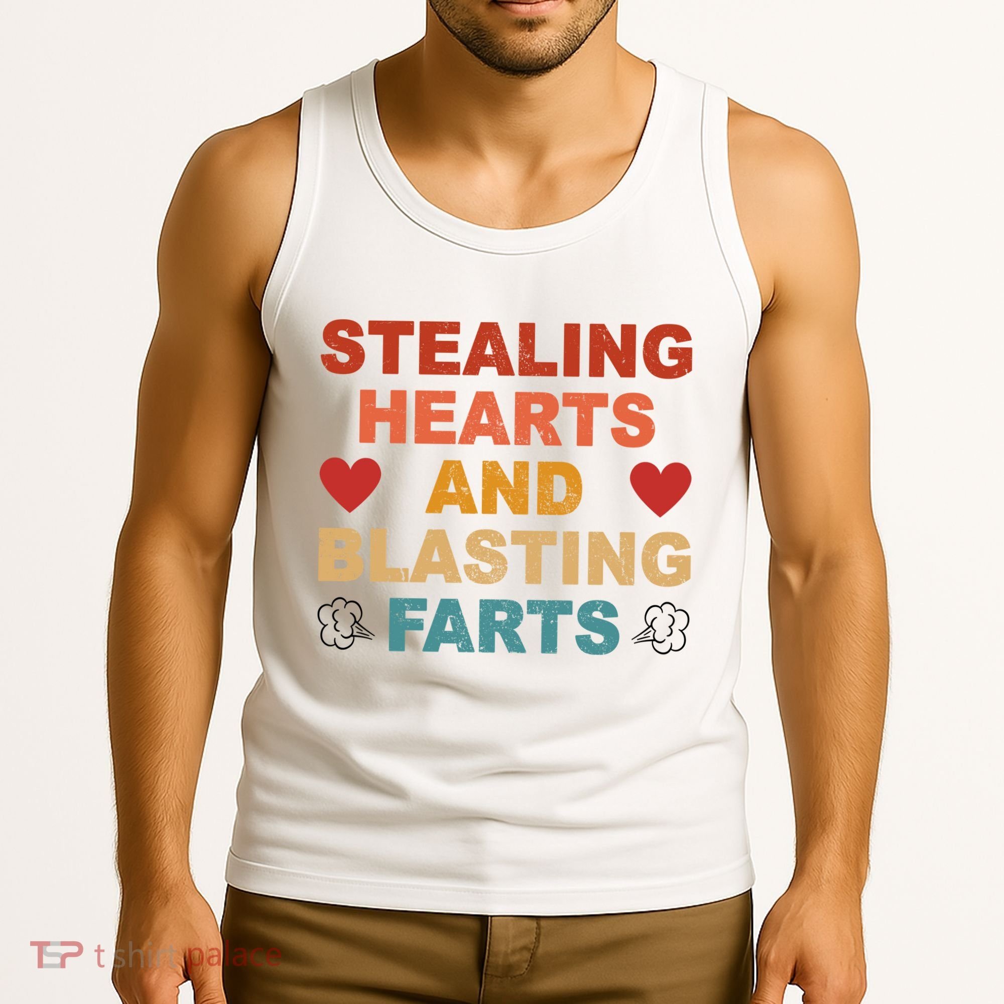 Stealing Hearts And Blasting Farts Funny Valentines Day Tank Top